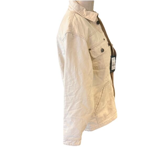 Alpine Design Women’s XS Quilted Chore Coat Natural Khaki Organic Cotton - Picture 7 of 13